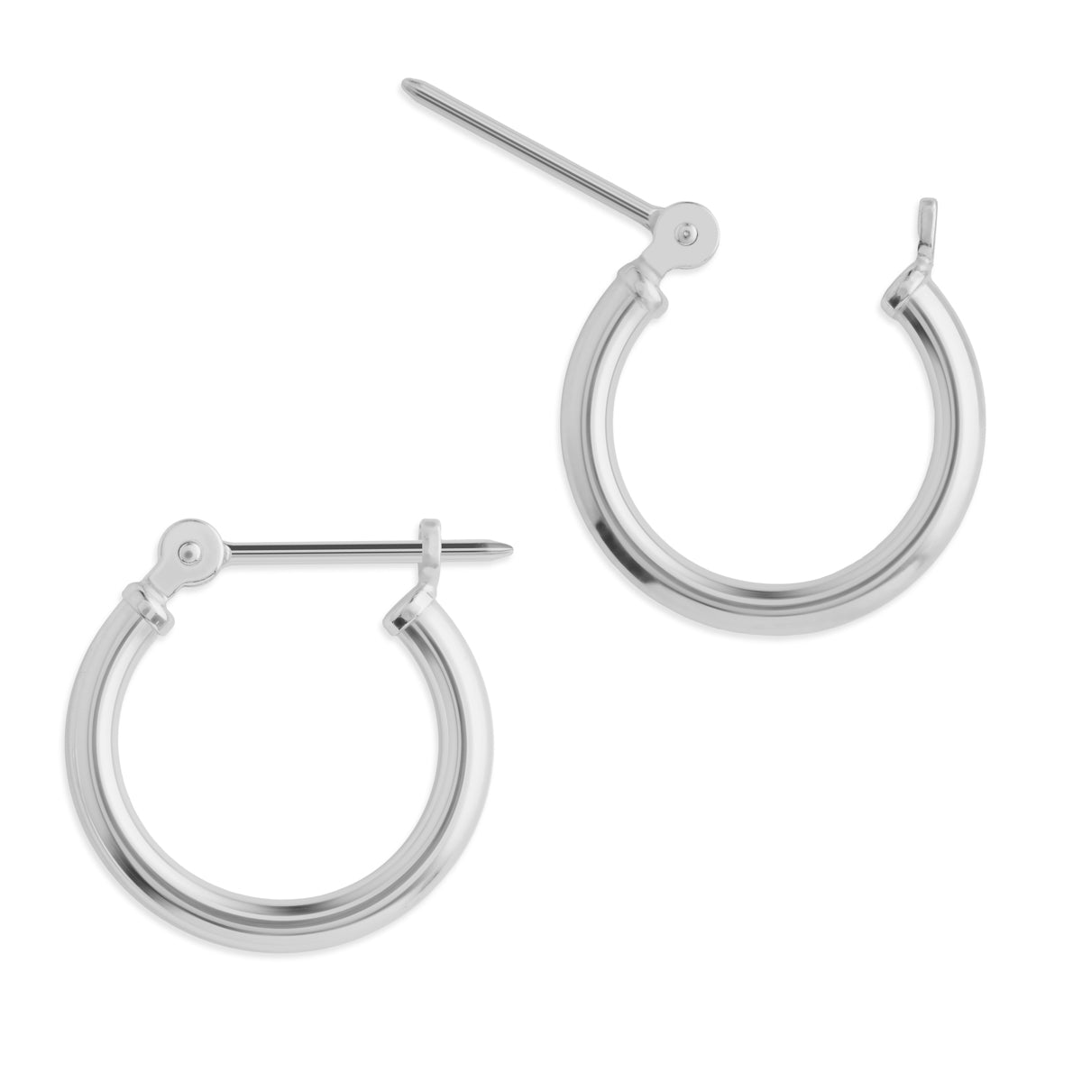 14k White Gold Mini Hoop Earrings - Simply Whispers
