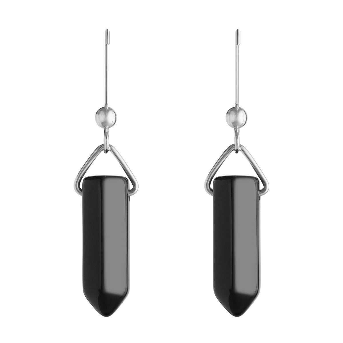 Sterling Silver Black Onyx French Hook Earrings - Simply Whispers