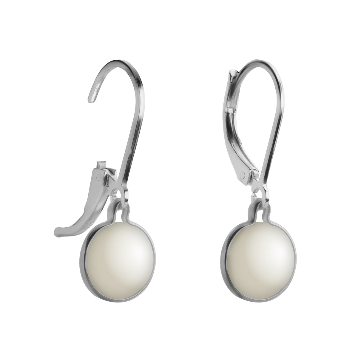 925 Sterling Silver Mother Of Pearl Silver Drop Earrings - Simply Whispers
