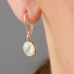 925 Sterling Silver Mother Of Pearl Silver Drop Earrings - Simply Whispers