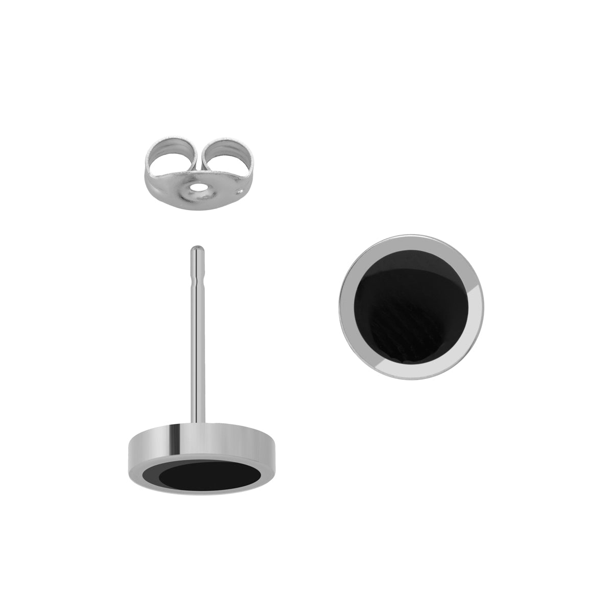 Stainless Steel Black Stud Earrings - Simply Whispers