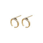 Zirconia Moon Gold Stud Earrings - Simply Whispers