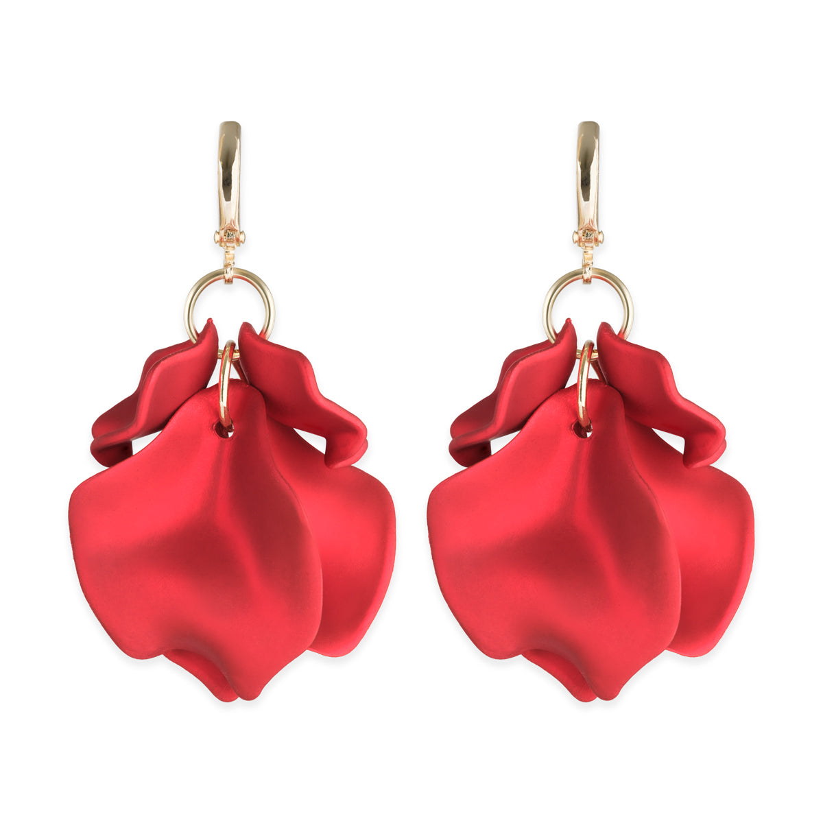 Red Carnation Dangle Earrings - Simply Whispers