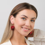 Red Carnation Dangle Earrings - Simply Whispers