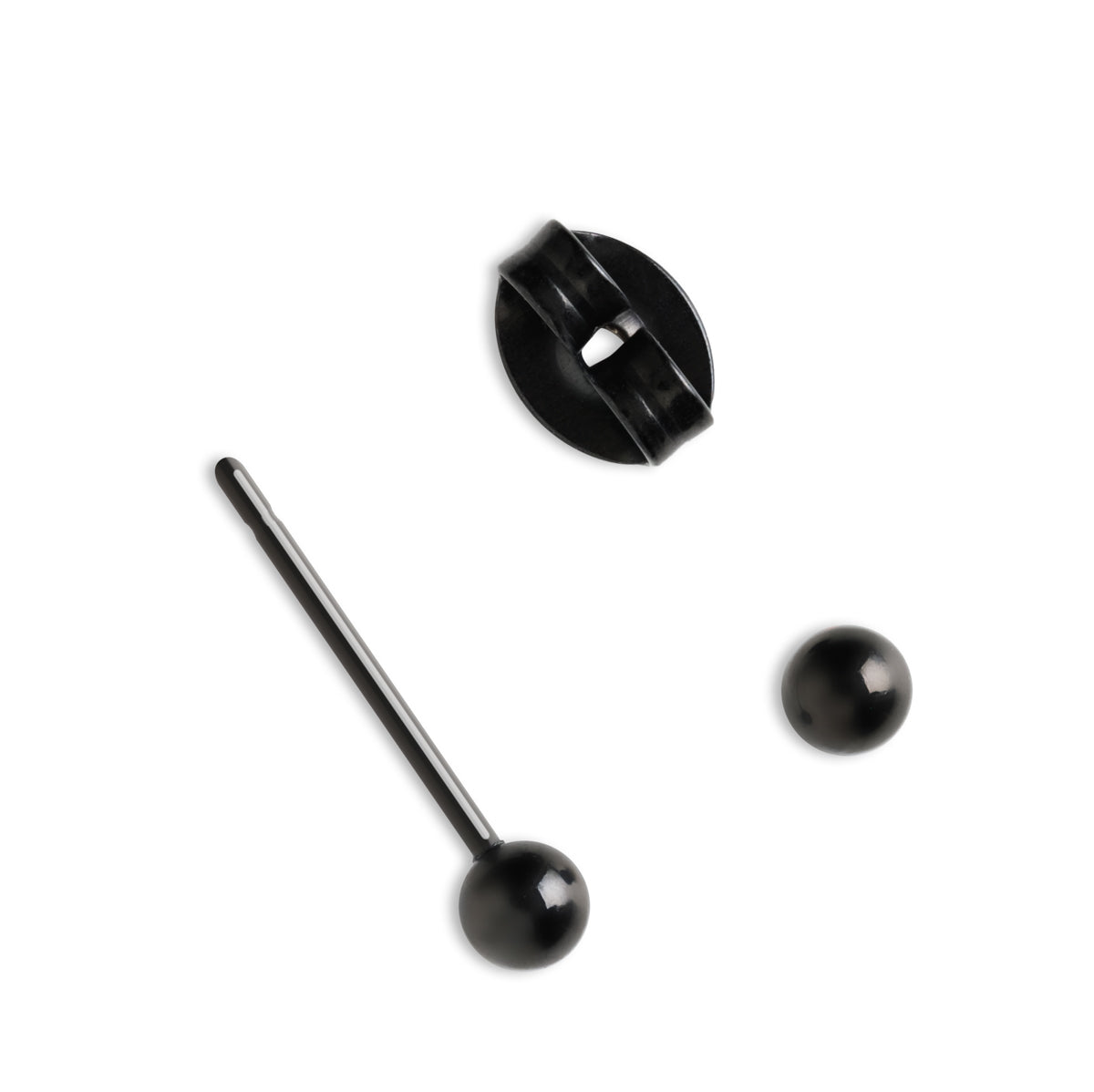 Black Titanium Ball Stud Earrings - Simply Whispers