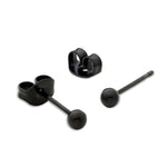 Black Titanium Ball Stud Earrings - Simply Whispers