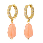 Coral Drop Huggie Hoop Earrings - Simply Whispers