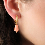 Coral Drop Huggie Hoop Earrings - Simply Whispers