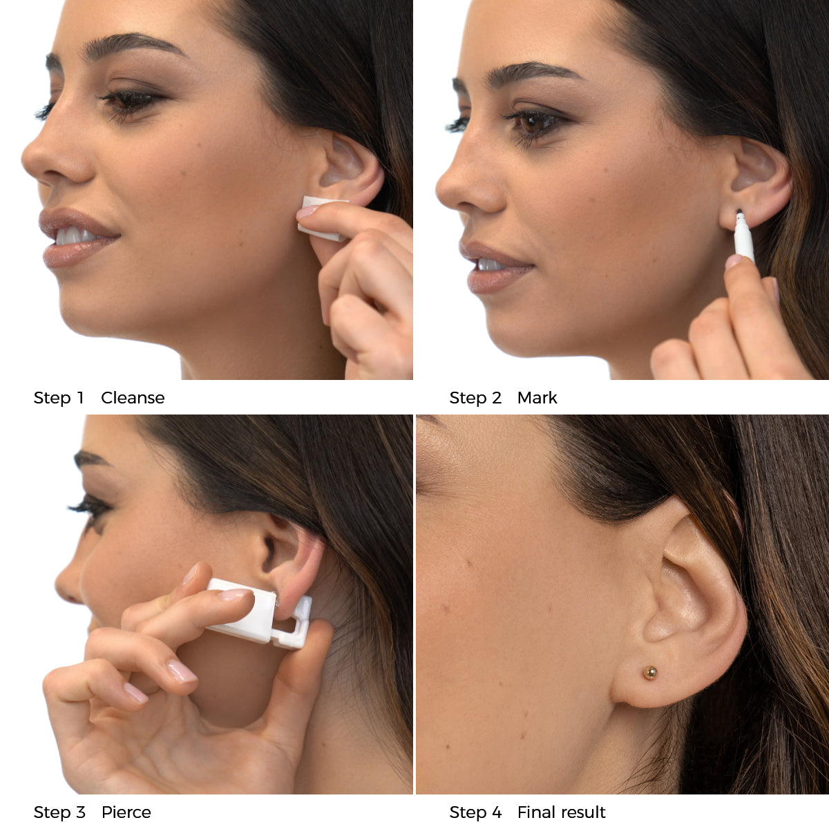 Ear Piercing 4 mm Ball 14K Gold Self Piercer - Simply Whispers