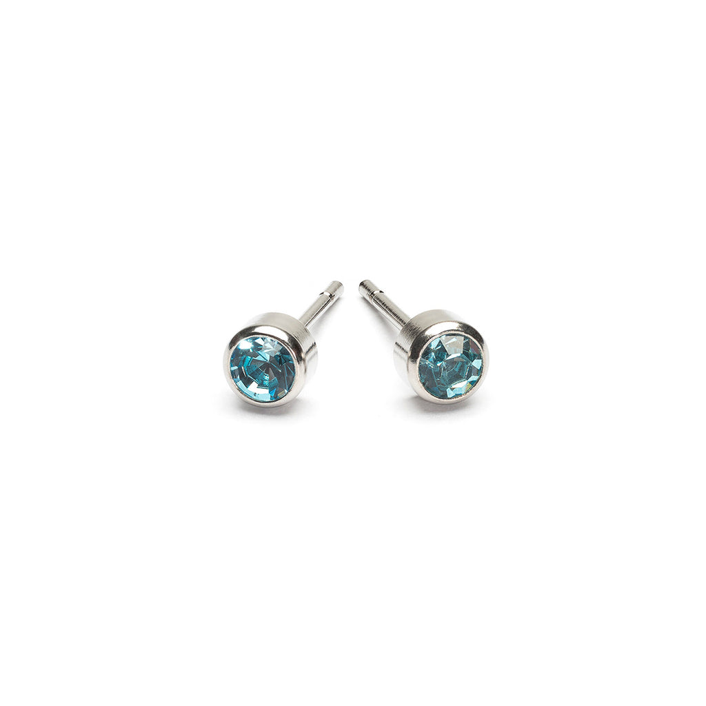 March Birthstone Stainless Steel Earrings - Simply Whispers