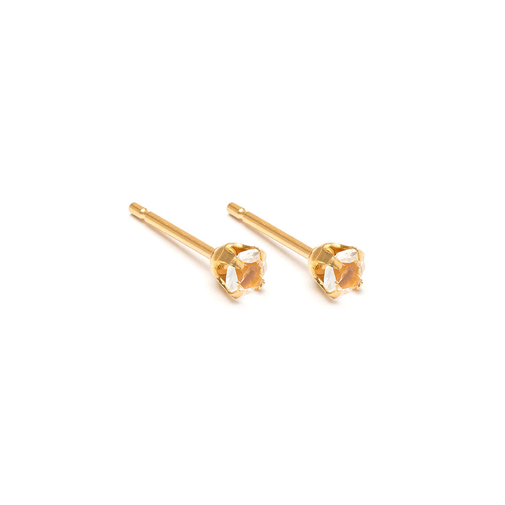 April Birthstone 14k Gold Plated Stud Earrings - Simply Whispers