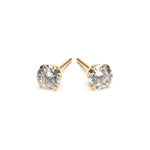 Gold plated 5 mm Round Cubic Zirconia Stud Earrings - Simply Whispers