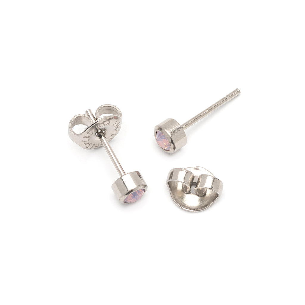 Pink Crystal Stud Earrings - Simply Whispers