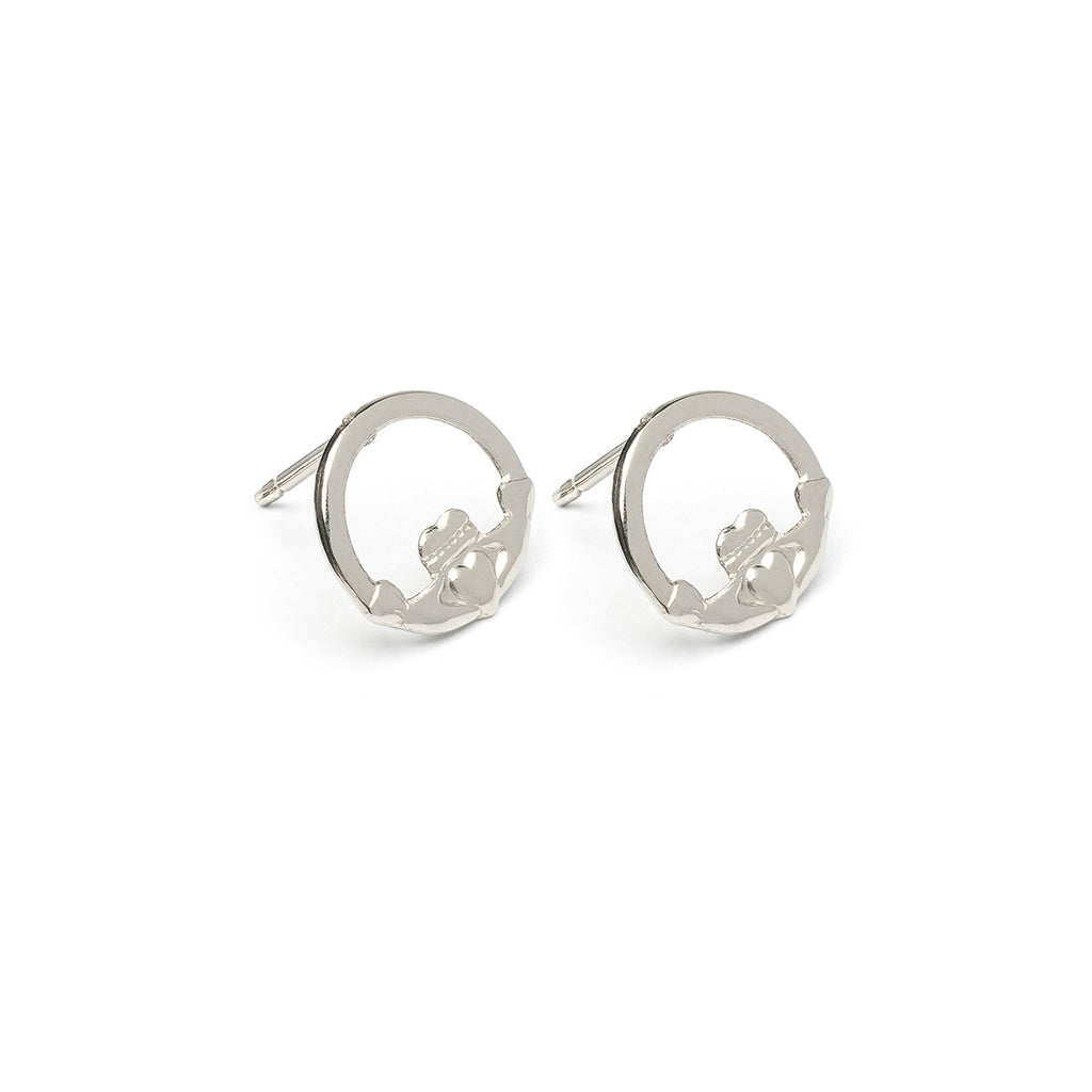 Stainless Steel Claddagh Stud Earrings - Simply Whispers