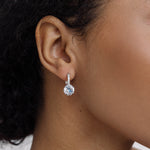 Silver Round Crystal Hoops - Simply Whispers