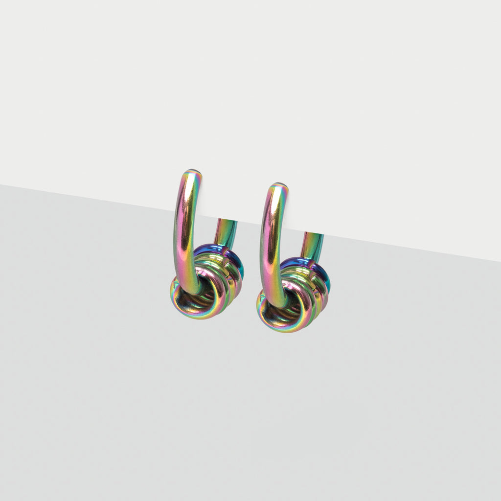 Rainbow medium clip on earrings - Simply Whispers