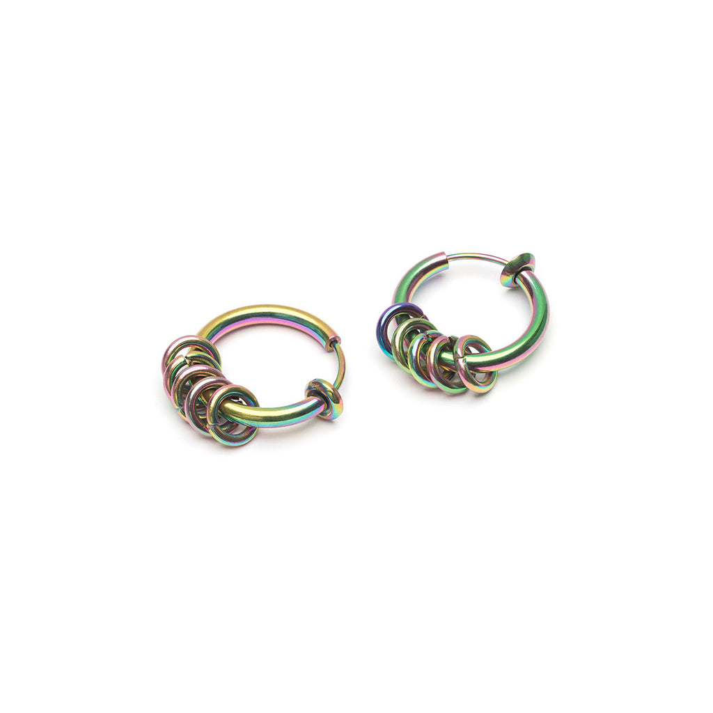Rainbow medium clip on earrings - Simply Whispers