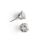 Silver Stud Earrings 8mm Round Crystal - Simply Whispers