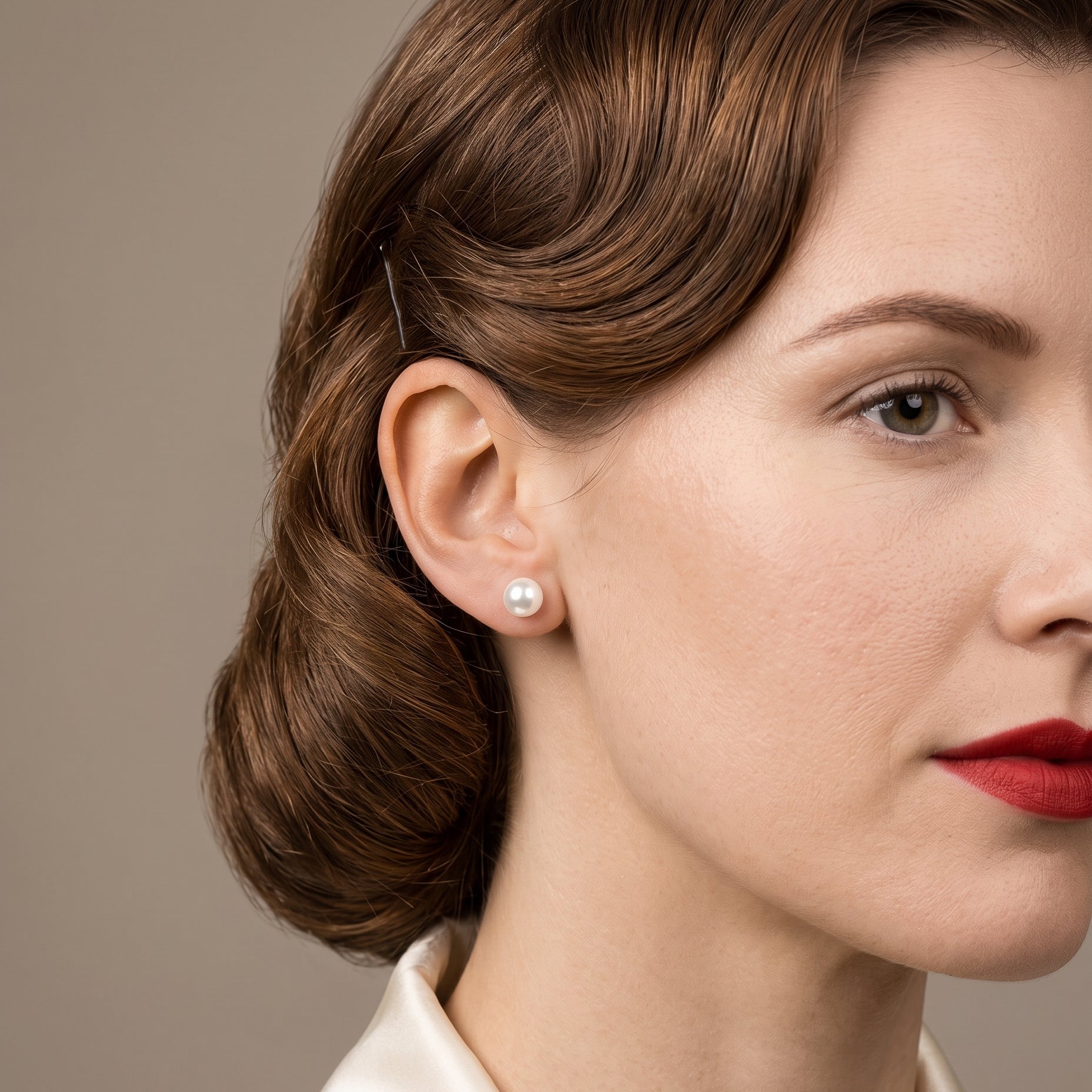 White Pearl 8mm Stud Earrings - Simply Whispers