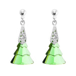 Green Crystal Three Drop Earrings - Simply Whispers