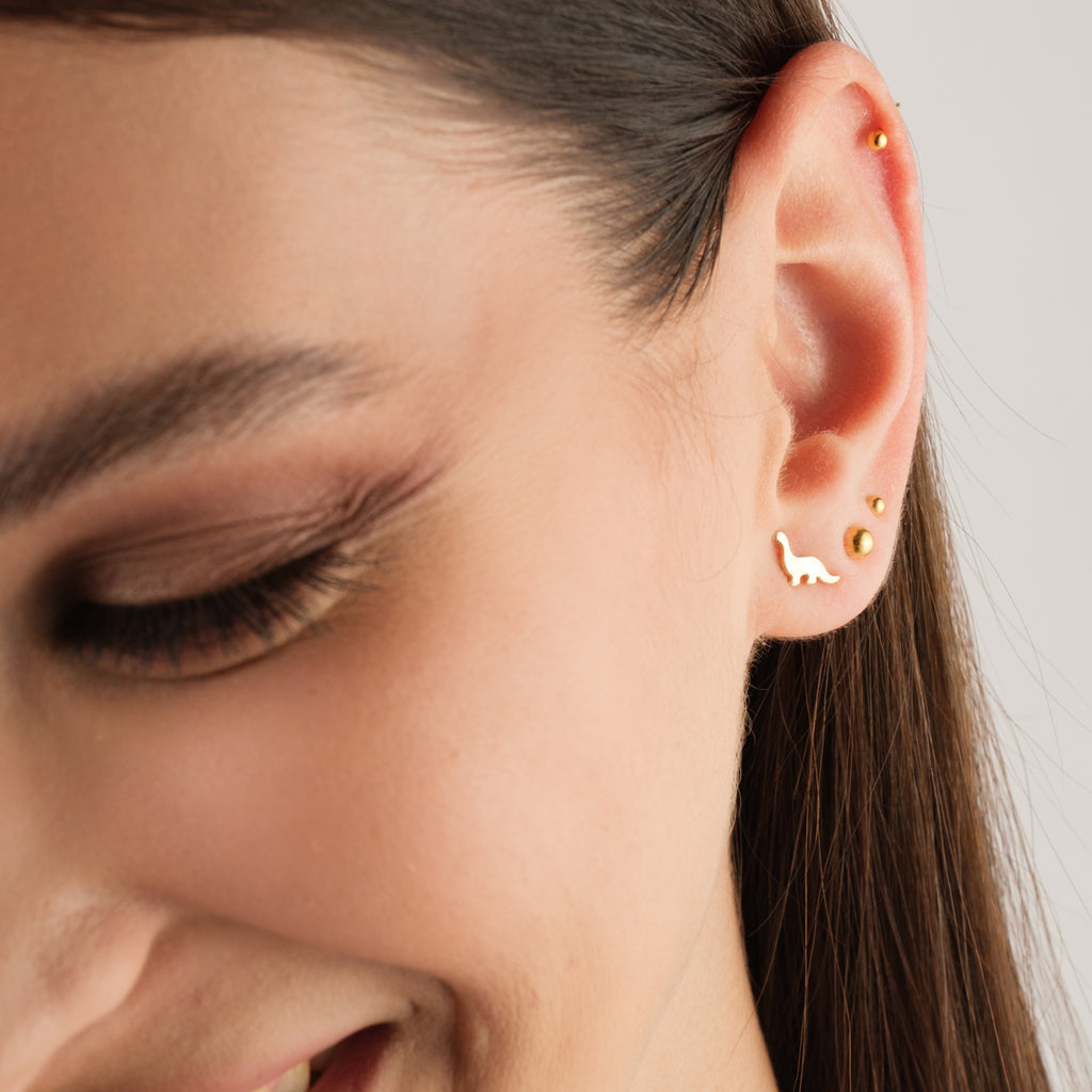 Tiny Ball Stud Earrings Gold Plated