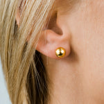 Gold Plated 7mm Ball Stud Earrings - Simply Whispers