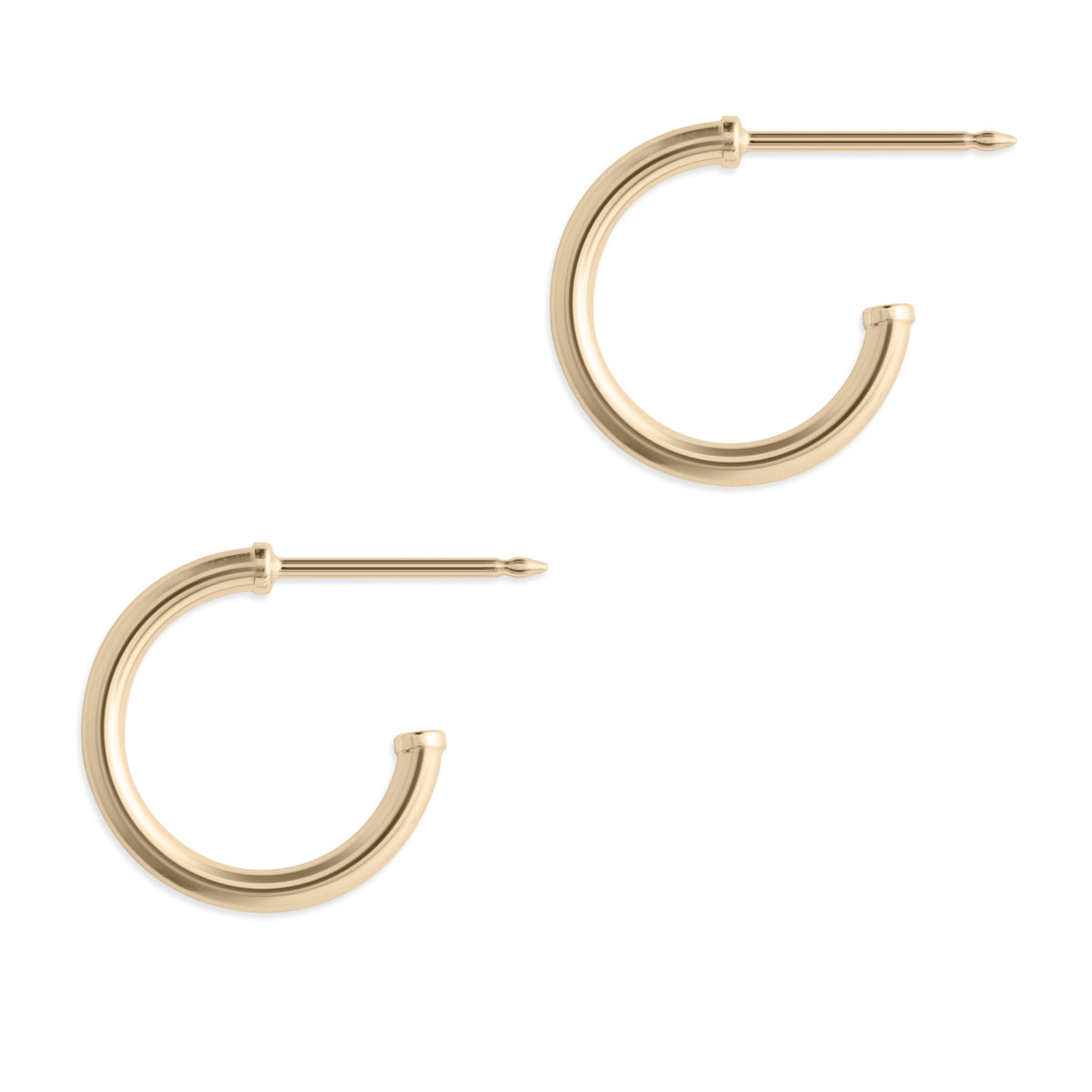 14k Yellow Gold 12 mm Posted Hoop Earrings - Simply Whispers