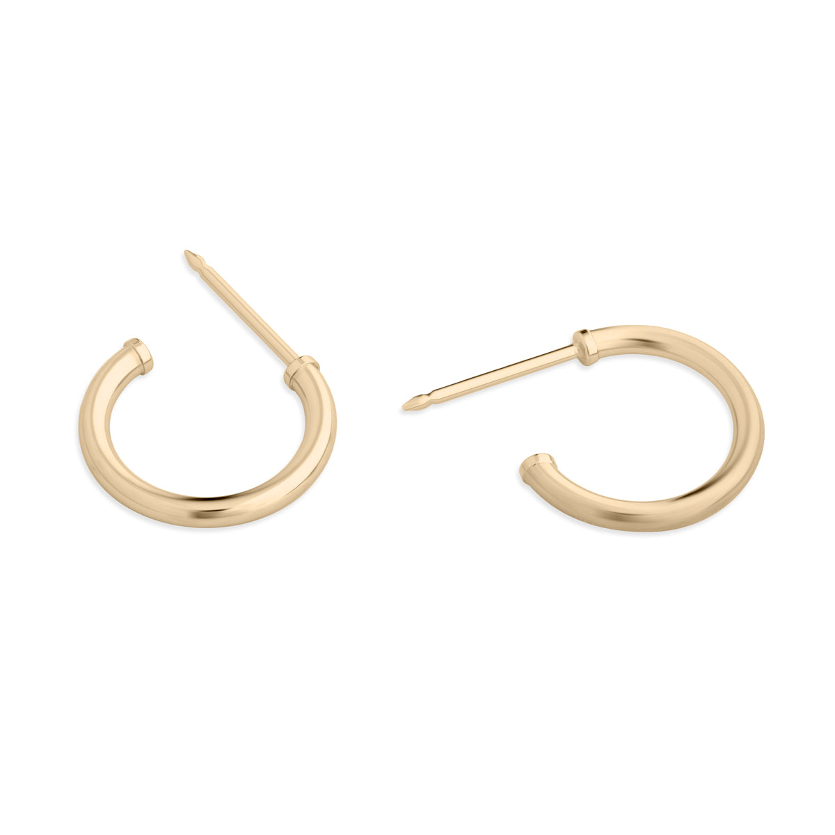14k Yellow Gold 12 mm Posted Hoop Earrings - Simply Whispers