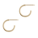 14k Yellow Gold Patterned Hoop Earrings - Simply Whispers