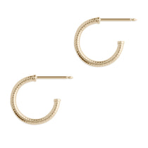 14k Yellow Gold Patterned Hoop Earrings - Simply Whispers