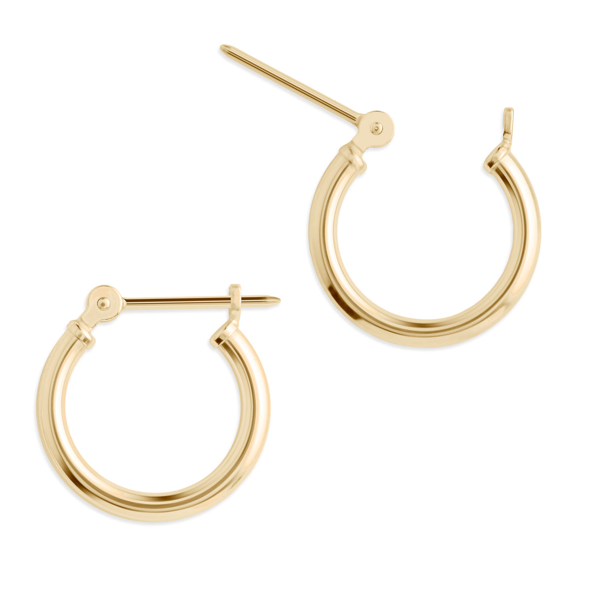 14k Yellow Gold 1/2 Inch Hoop Earrings - Simply Whispers