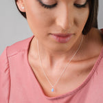 Sterling Silver Blue Drop Opal Necklace - Simply Whispers