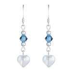925 Sterling Silver Crystal Heart French Hook Earrings - Simply Whispers