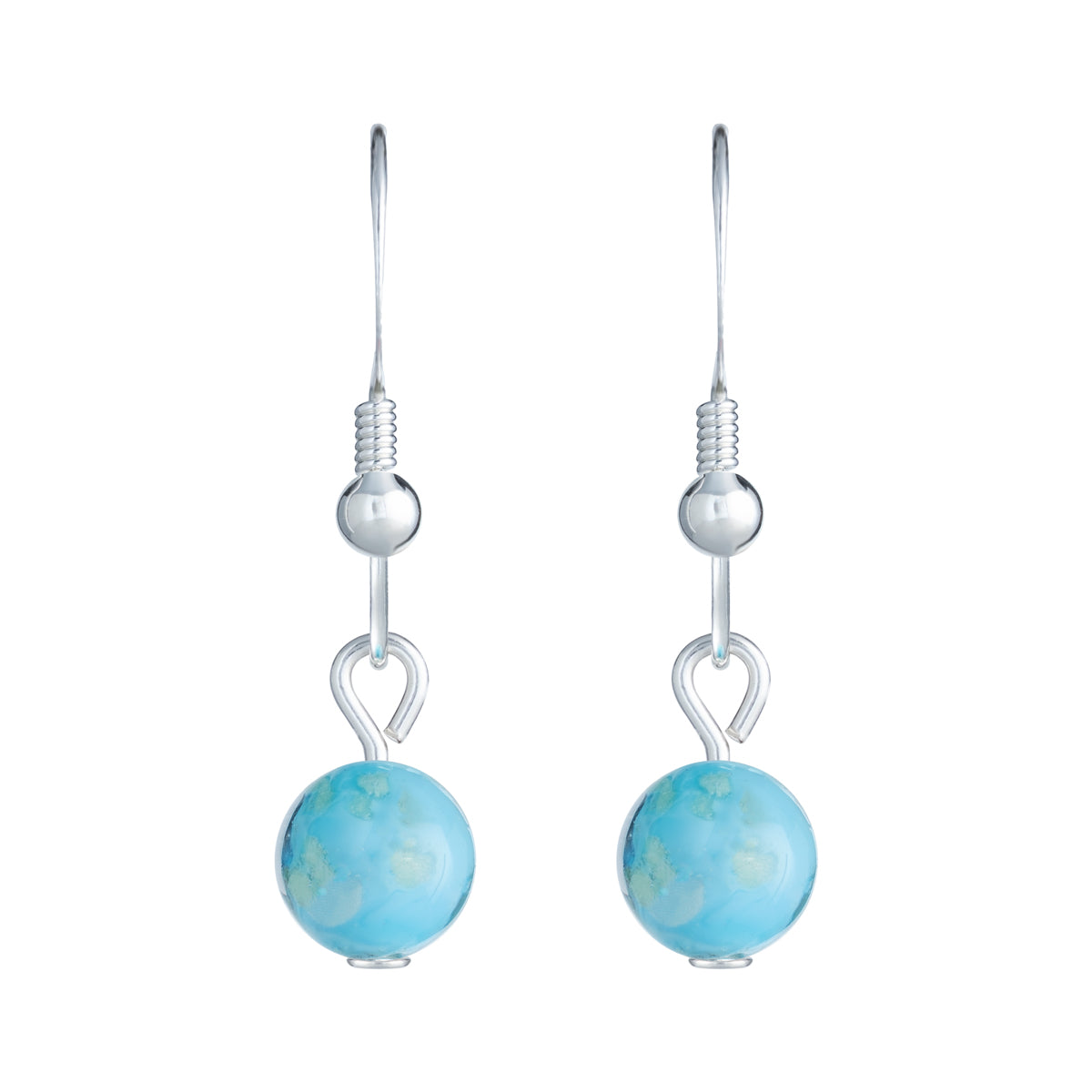 925 Sterling Silver Blue Bead French hook Earrings - Simply Whispers