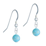 925 Sterling Silver Blue Bead French hook Earrings - Simply Whispers