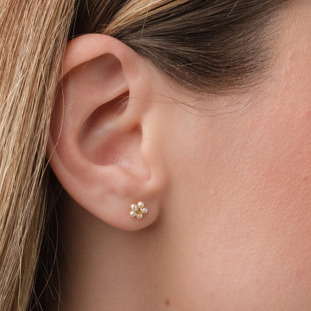 Pearl & Crystal Flower Earrings - Simply Whispers