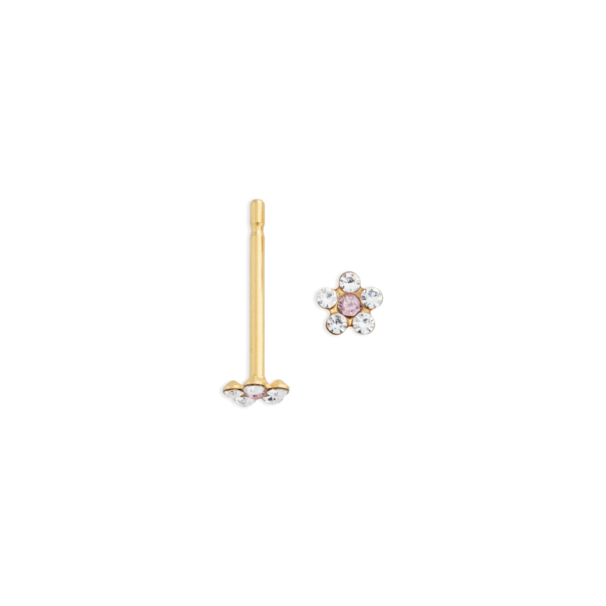 Mini Pink Daisy Gold Stud Earrings - Simply Whispers