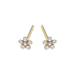 Mini Pink Daisy Gold Stud Earrings - Simply Whispers