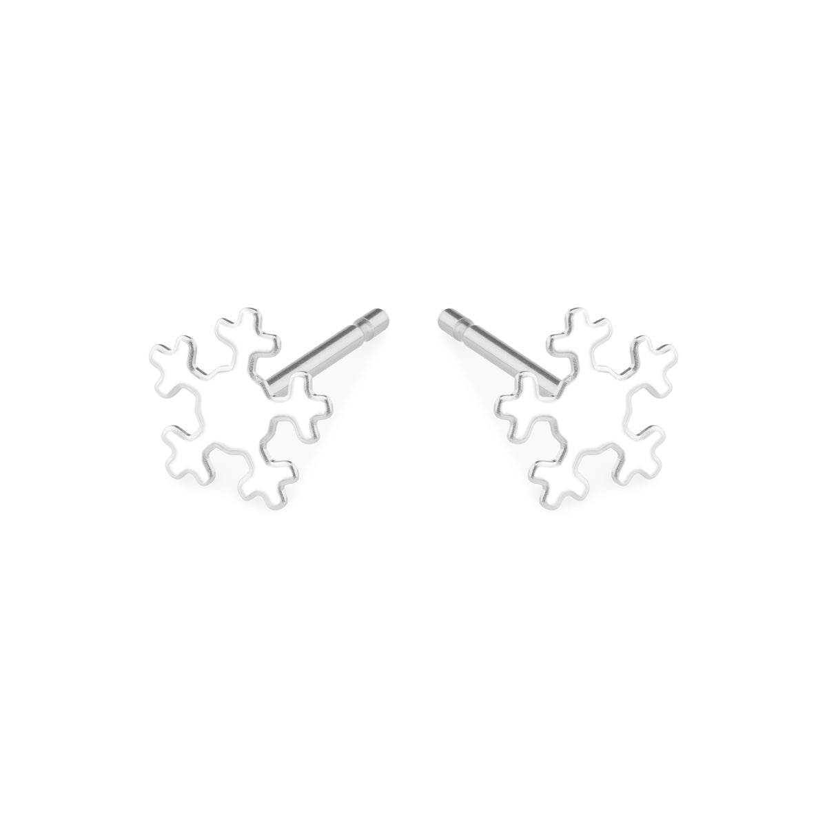 Mini White Snowflake Stud Earrings - Simply Whispers