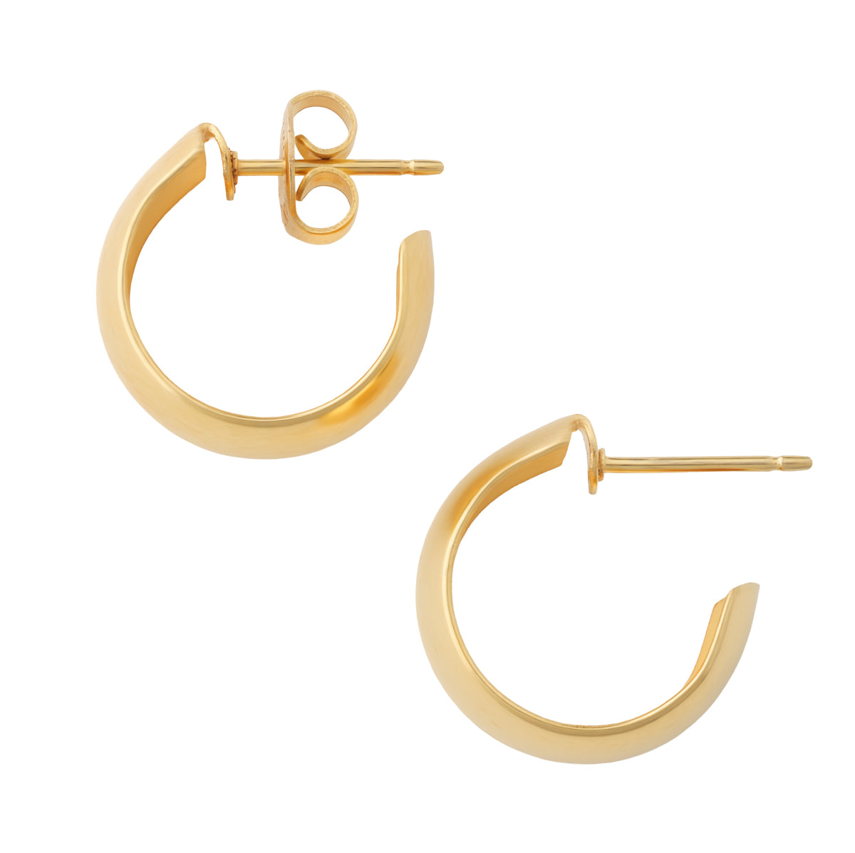 Gold Wide Smooth Posted Huggie - Simply Whispers