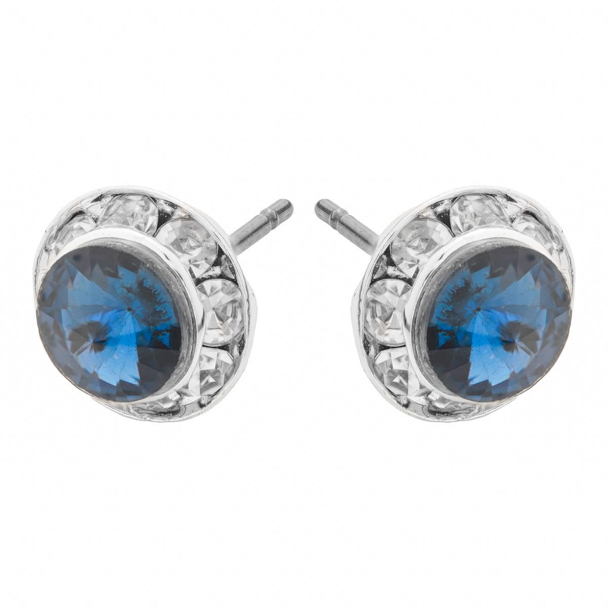 Blue Crystal Stud Earrings - Simply Whispers