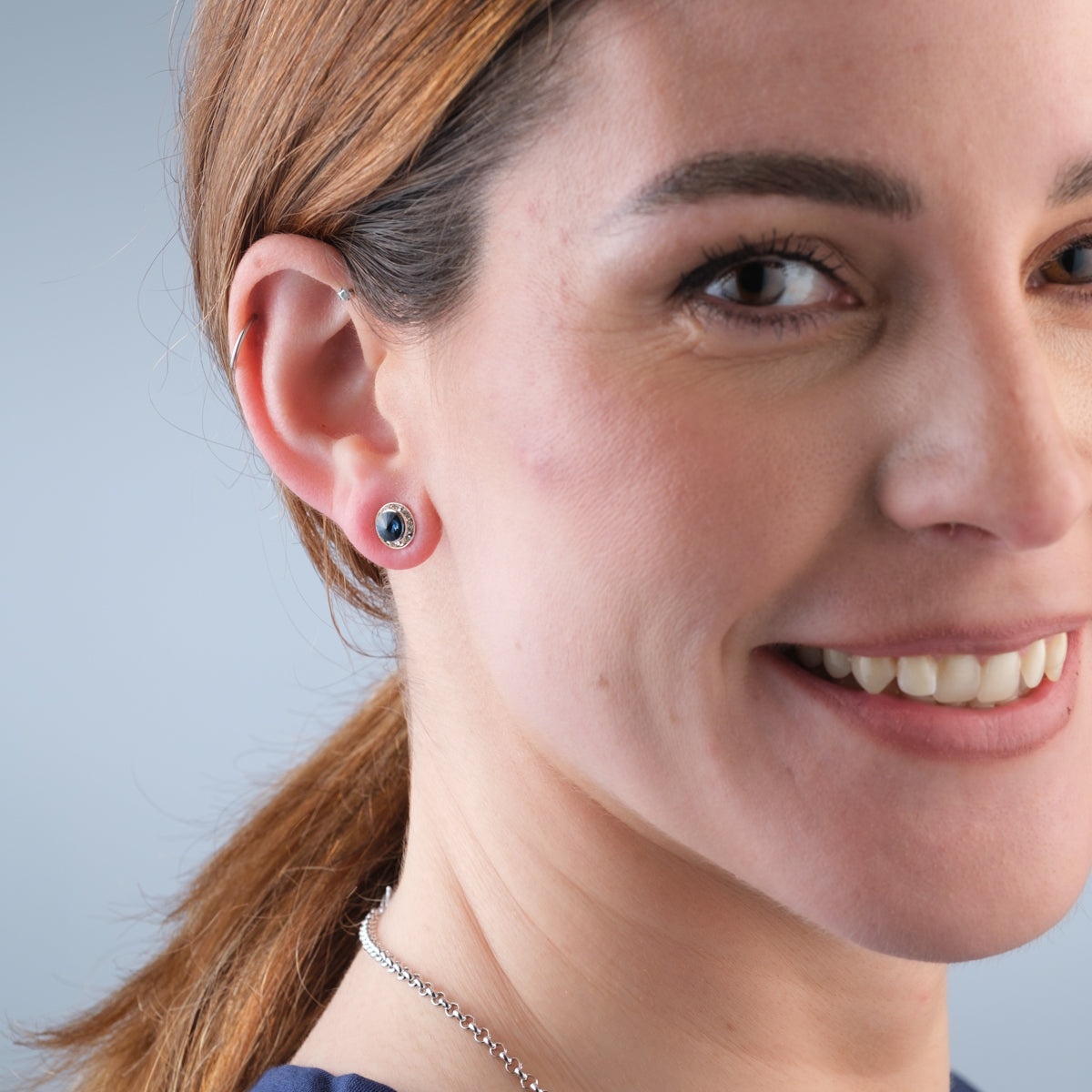 Blue Crystal Stud Earrings - Simply Whispers