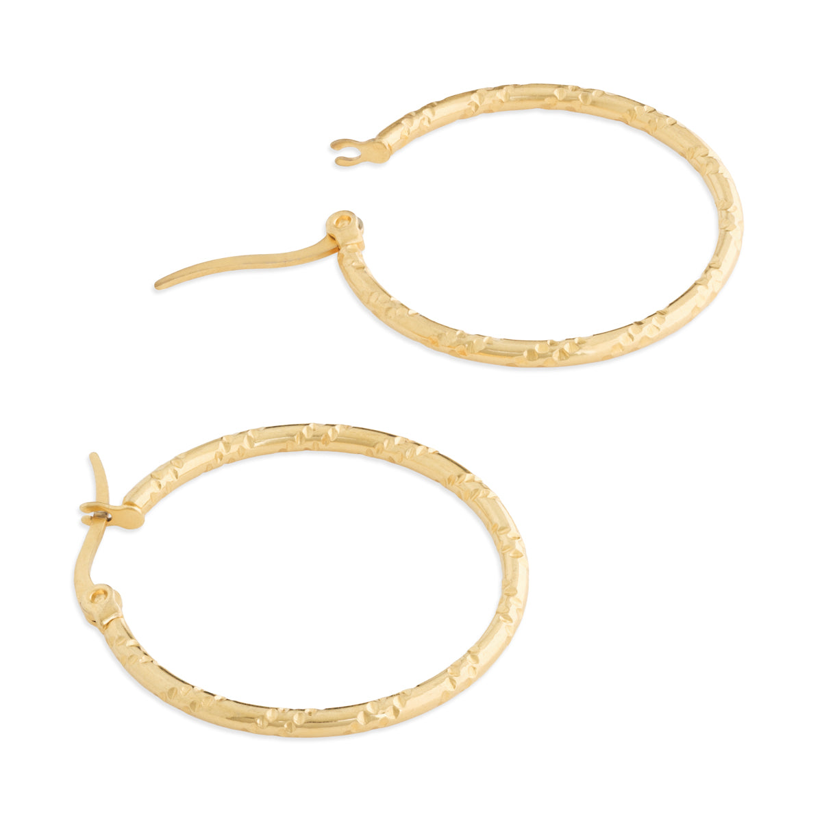 Gold Bamboo Hoop Earrings - Simply Whispers
