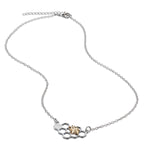 Gold Bee Silver Honeycomb Necklace - Simply Whispers