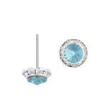 Aqua Crystal Stud Earrings - Simply Whispers