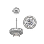 Cubic Zirconia 8 mm Silver Stud Earrings - Simply Whispers
