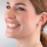 Cubic Zirconia 8 mm Silver Stud Earrings - Simply Whispers