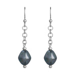 Hematite Drop Silver French Hook Earrings - Simply Whispers