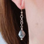 Hematite Drop Silver French Hook Earrings - Simply Whispers