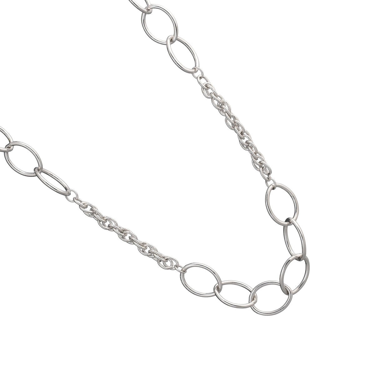 Silver Oval Links Rope Chain Necklace - Simply Whispers